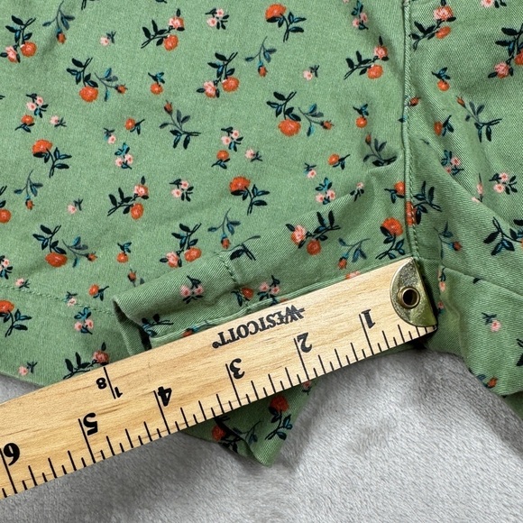 Anthropologie X Sanctuary Green Pink Red Floral Rose Cotton Blend Shorts 32 - Picture 10 of 16